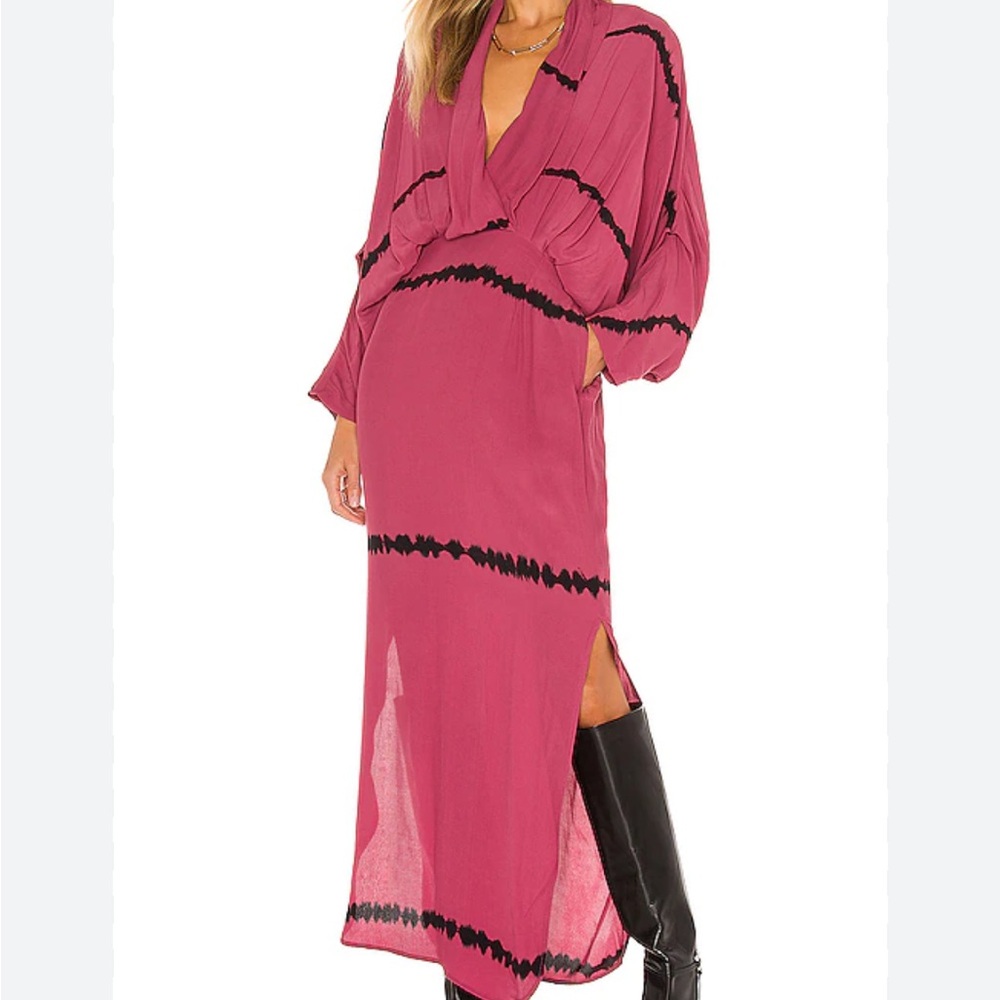 Plunge Dress in Mulberry Tie Dye SWF